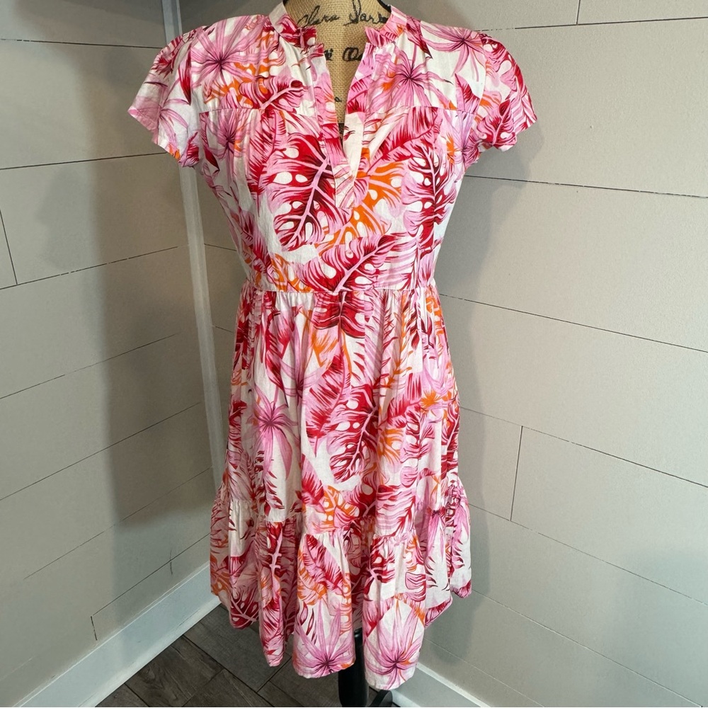 Madison Mathews Short Sleeve Folly Mini Dress - Small
